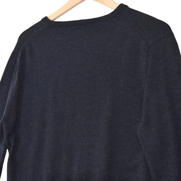 J.Crew Slim Fit Merino 100% Wool Sweater Charcoal Grey L Minimalist Preppy - Picture 3 of 7